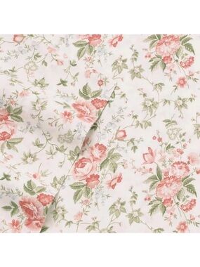 Laura Ashley ~ KING ~  Lilian Floral 4 Pc Sheet Set 100% Cotton Sateen ~ 300TC